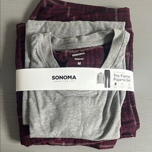Sonoma Gray and Red Flannel Pajama Set NWOT